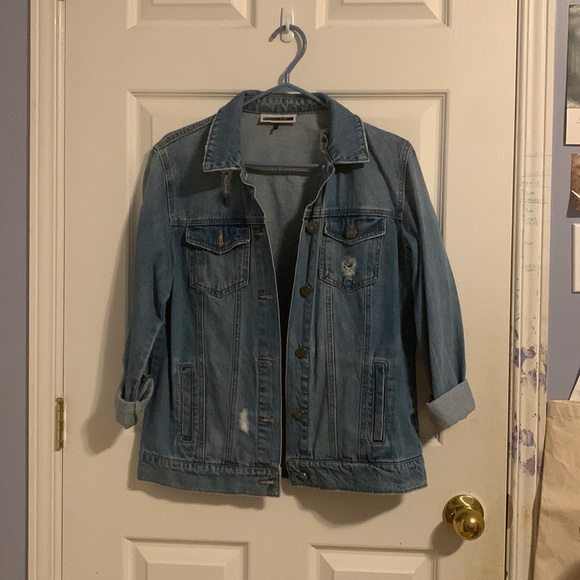 Noisy May Distressed Denim Jacket - Picture 1 of 4